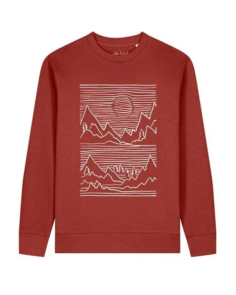 watapparel watapparel Sweatshirt Unisex Mountains, Earthy red, – Produktbild 1 von 2