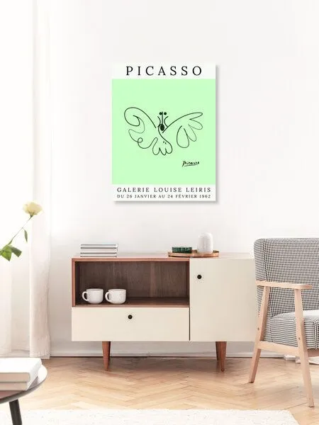 Photocircle Photocircle Poster / Leinwandbild - Picasso Schmetterling – grün – Produktbild 3 von 4