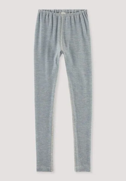 hessnatur hessnatur Ringel Leggings aus Bio-Merinowolle mit Seide, Stahlblau, – Produktbild 1 von 1