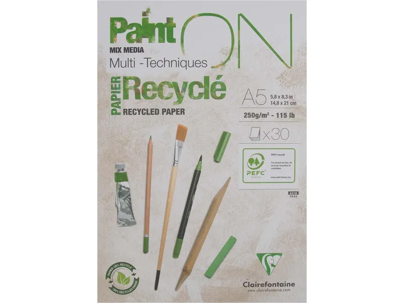 Clairefontaine Clairfontaine Zeichenblock "Paint'ON Mix Media", DIN A5, 30 Blatt – Produktbild 1 von 1