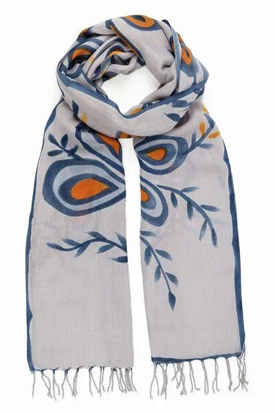 El Puente El Puente Schal, Grau,blau,orange, – Produktbild 1 von 2