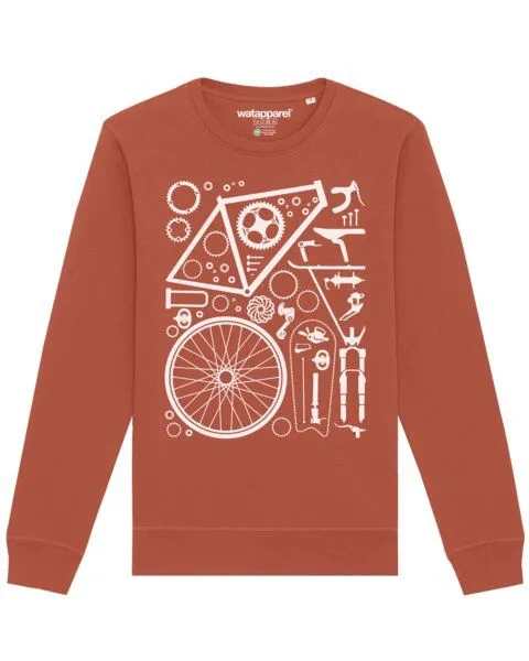 watapparel watapparel Sweatshirt Unisex Fahrradteile, Heritage brown, – Produktbild 1 von 4