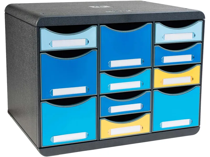 Exacompta Exacompta Schubladenbox 'BEE BLUE Store-Box Multi'mit 11 Schubfächern, aus Recyclingkunsts – Produktbild 2 von 3