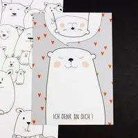 Bow & Hummingbird Bow & Hummingbird Postkarte "Ich denk an Dich!" – Produktbild 1 von 1