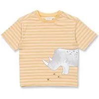 Sense Organics Sense Organics Kinder T-Shirt, Modell ANTON, Butterblumengelb-weiß geringelt mit nashorn, – Produktbild 1 von 1