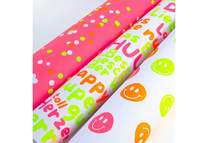 Bow & Hummingbird Bow & Hummingbird Geschenkpapier "Neon Konfetti" aus Recyclingpapier – Produktbild 8 von 8