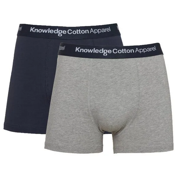 KnowledgeCotton Apparel KnowledgeCotton Apparel Herren-Unterhosen im 2er-Pack, Grey melange, – Produktbild 1 von 3