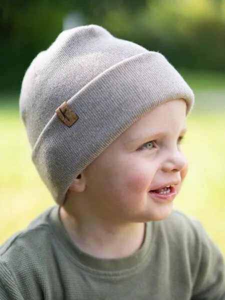 FUXBAU FUXBAU Kinder Merino Kork Beanie, Sand, – Produktbild 3 von 4