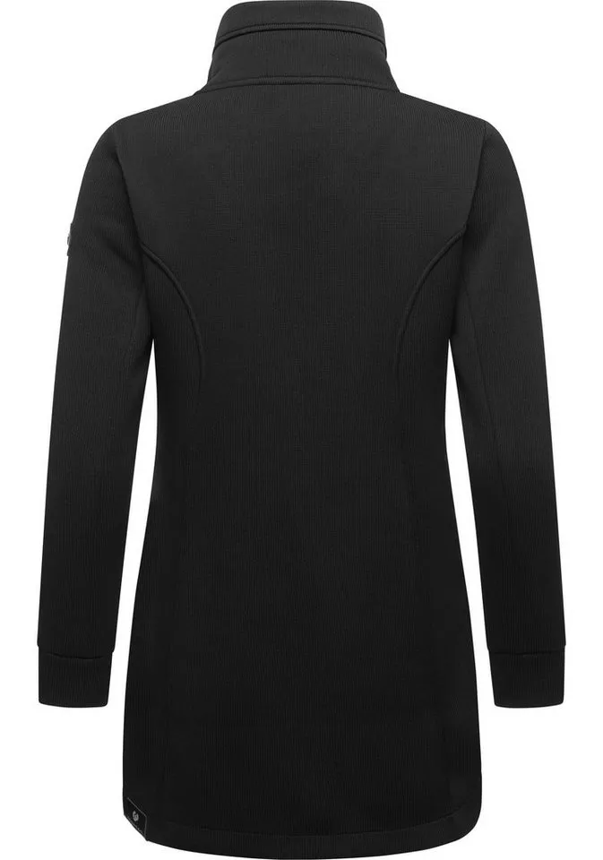 ragwear ragwear Sweatjacke Letrice Bonded Elegante Zip-Jacke mit hohem Kragen in Feinstrickoptik, Schwarz, – Produktbild 3 von 5