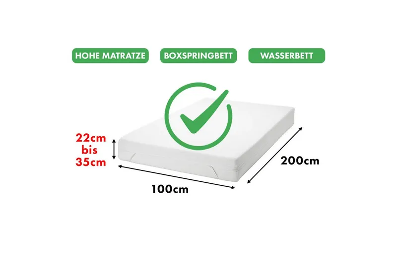 Jacobson Spannbettlaken BIO, Jersey Spannbetttuch, Bettlaken 160 g/m², 100% BIO-Baumwolle, Gummizug: rundum, Weiß, – Produktbild 7 von 8