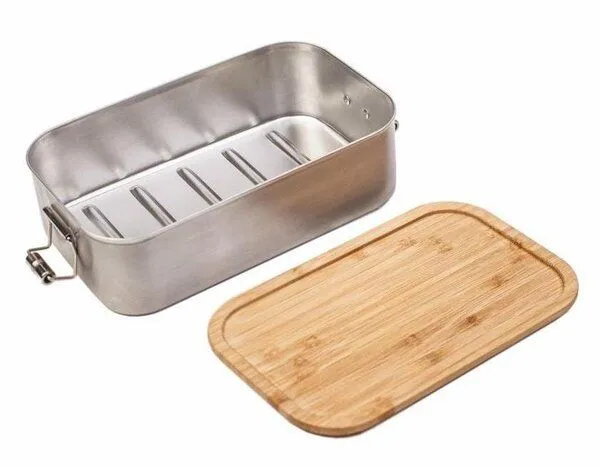 Cameleon Pack Cameleon Pack XL Edelstahl Lunchbox mit Deckel aus Bambus Holz – Produktbild 1 von 4