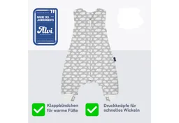 Alvi Alvi Babyschlafsack Sleep-Overall wattiert Schlafsack mit Füßen Wolke Silber Exclusiv – Produktbild 1 von 1
