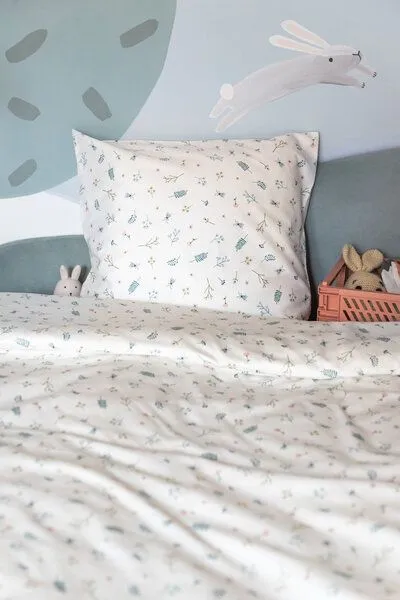 Lesen - Design-Bettwäsche Lesen - Design-Bettwäsche Bettwäsche-Set aus 100% BIO-Baumwollsatin - Käfer, Weiss, – Produktbild 3 von 4