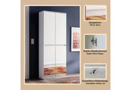 Home affaire Garderobenschrank Malcesine Garderobenschrank mit 4 Türen - (B/T/H) 74/34/191 cm – Produktbild 1 von 1