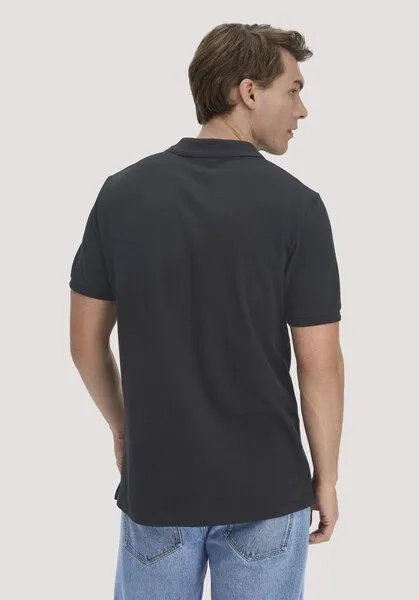hessnatur hessnatur Piqué Polo Regular aus reiner Bio-Baumwolle, Schwarz, – Produktbild 6 von 7