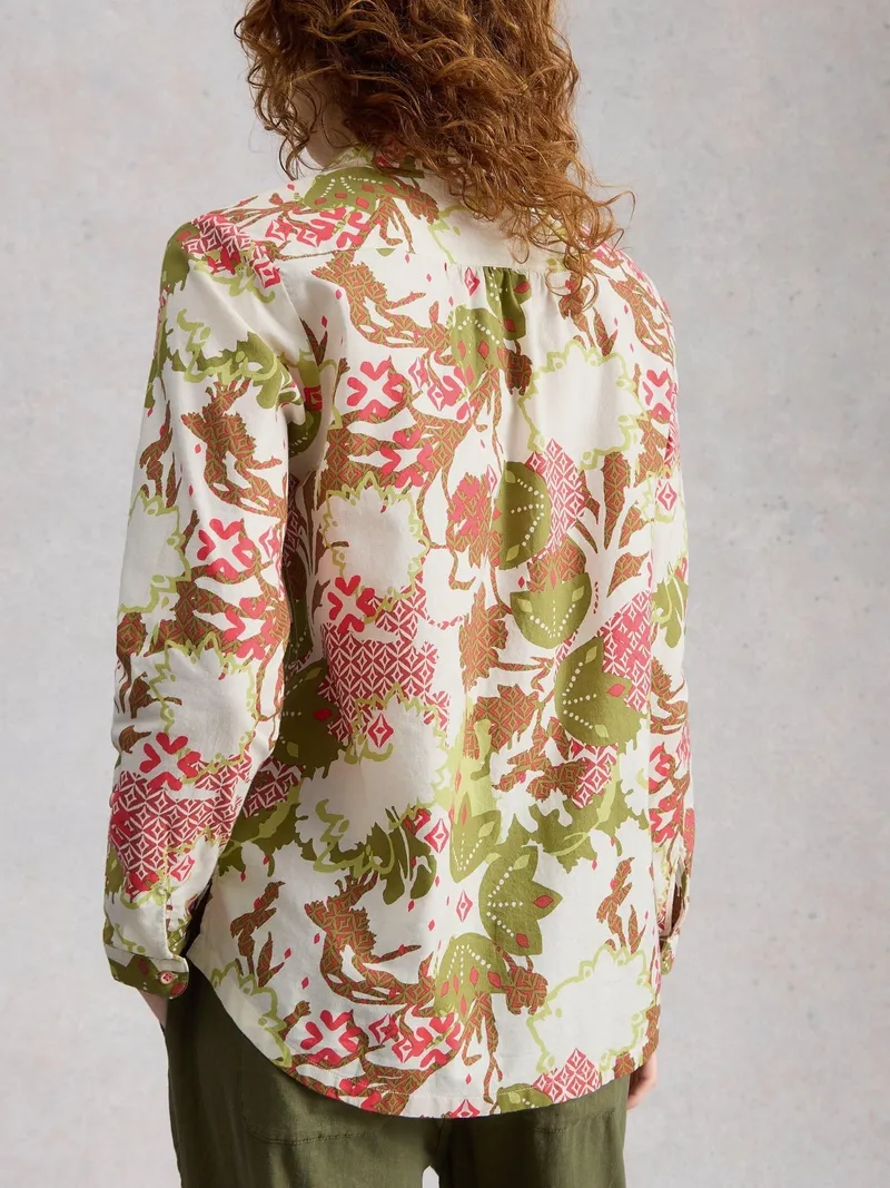 White Stuff Bluse Sophie aus Bio-Baumwolle - 48, Grün print, – Produktbild 4 von 4