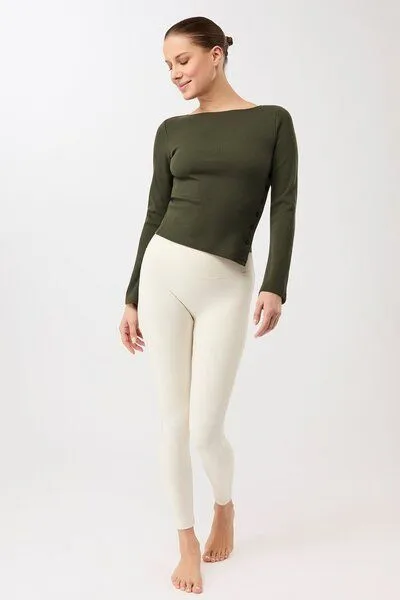 mandala mandala Side Button Longsleeve, Leaf (grün), – Produktbild 4 von 4