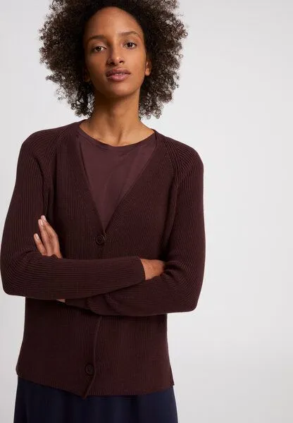 ARMEDANGELS ARMEDANGELS AARIENA - Damen Cardigan aus Bio-Baumwolle, Aubergine, – Produktbild 1 von 4
