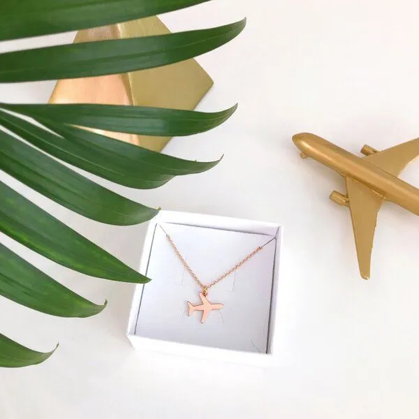 MOANINA MOANINA Kette Flugzeug - 925 Silber/18k Gold Vermeil - 3 Längen, Silber, – Produktbild 3 von 4