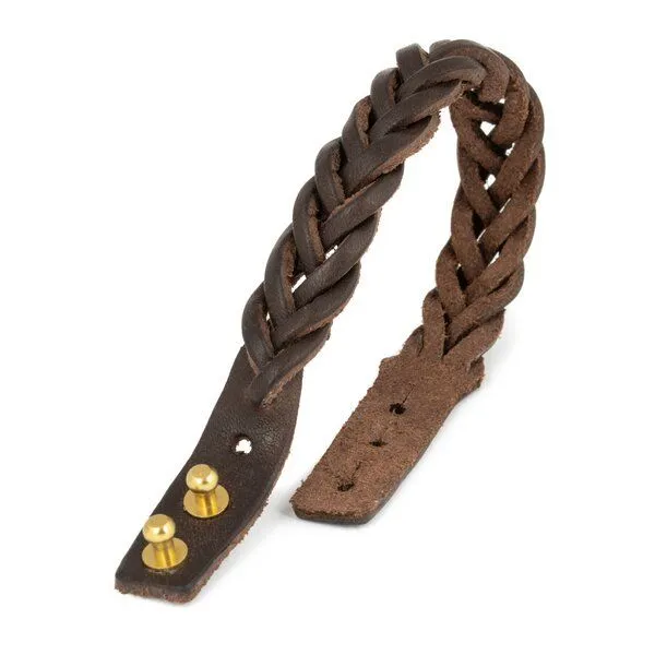 Simaru Simaru Herren-Armband aus Leder geflochten & größenverstellbar, Braun, – Produktbild 3 von 4