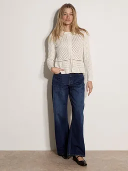Apricot Apricot Cardigan Strickjacke mit Peplum-Saum mit Häkelverzierung – Produktbild 1 von 1