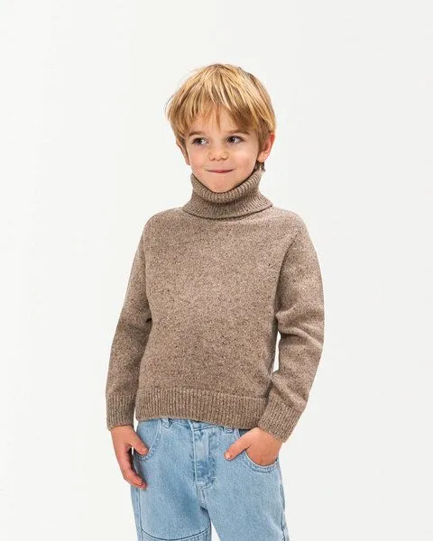 MATONA Matona Klassischer Rollkragenpullover für Kinder aus recycelter Wolle / Turtleneck Sweater, Pebble, – Produktbild 1 von 4
