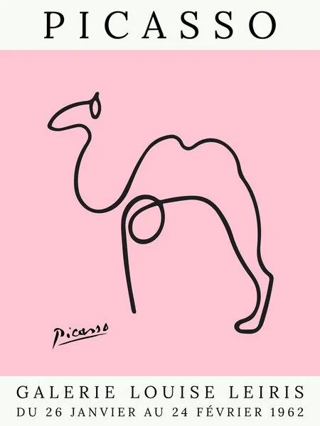 Photocircle Photocircle Poster / Leinwandbild - Picasso Kamel – rosa – Produktbild 1 von 4