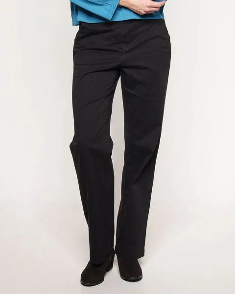 Alma & Lovis Alma & Lovis Edle Chino mit geradem Bein aus Bio-Baumwolle | Straight Chino, Raven (schwarz), – Produktbild 1 von 4