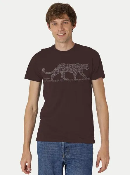 Peaces.bio - handbedruckte Biomode Peaces.bio - handbedruckte Biomode Bio Fit T-Shirt Leopard Herren, Braun, – Produktbild 1 von 2