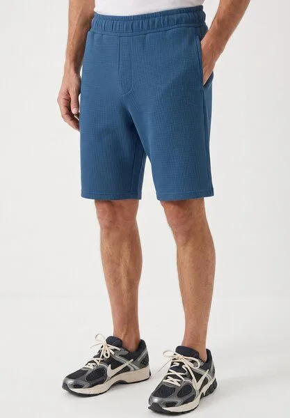 ORGANICATION ORGANICATION STEVVEN | Waffel-Shorts aus Bio-Baumwolle & recyceltem Polyester, Blue, – Produktbild 4 von 5
