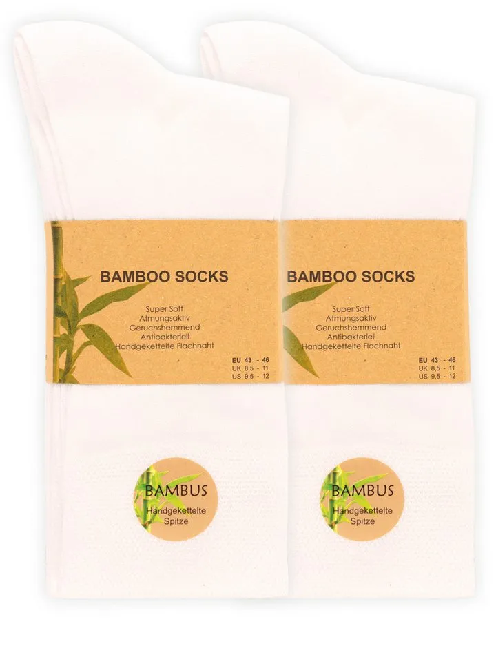Cotton Prime® Socken Bambussocken ohne Gummibund (10-Paar) weich und atmungsaktiv durch Viskose, Weiß, – Produktbild 2 von 3
