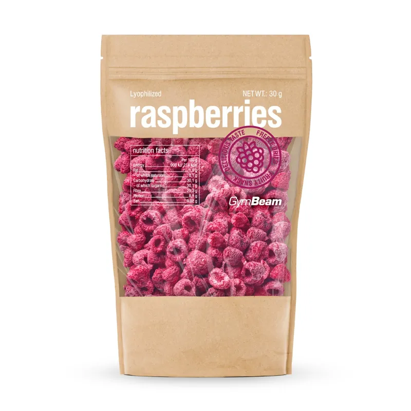 GymBeam Food GymBeam Gefriergetrocknete Himbeeren 30 g – Produktbild 1 von 1