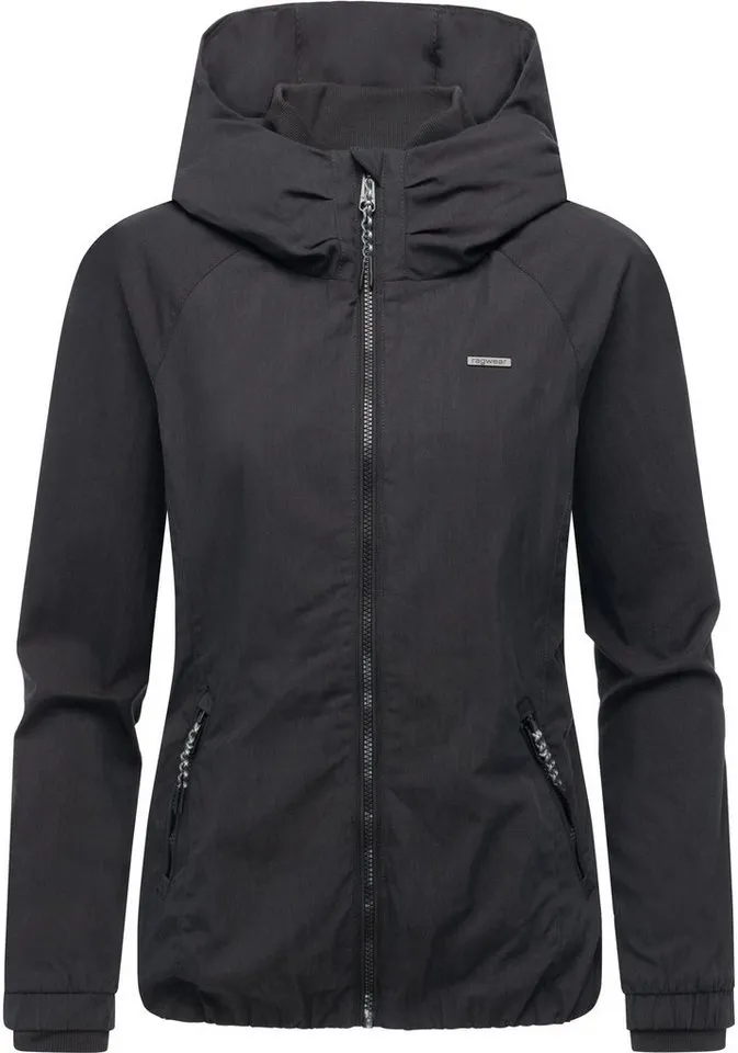 ragwear ragwear Outdoorjacke Dizzie A YOUMODO Leichte Übergangsjacke mit großer Kapuze, Schwarz, – Produktbild 2 von 5
