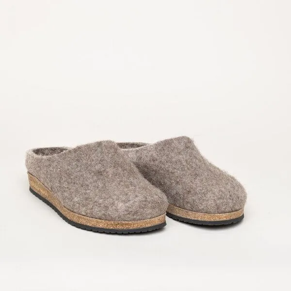 Stegmann Stegmann Filzclog 108 aus 100% seltenen Wollen - Hausschuhe für Damen & Herren - Pantoffeln mit Kork Sohle, Natural, – Produktbild 2 von 8