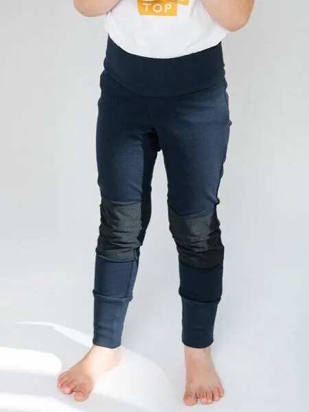 Babbily Babbily mitwachsende Leggings aus Bio-Baumwolle, Dunkelblau, – Produktbild 1 von 4
