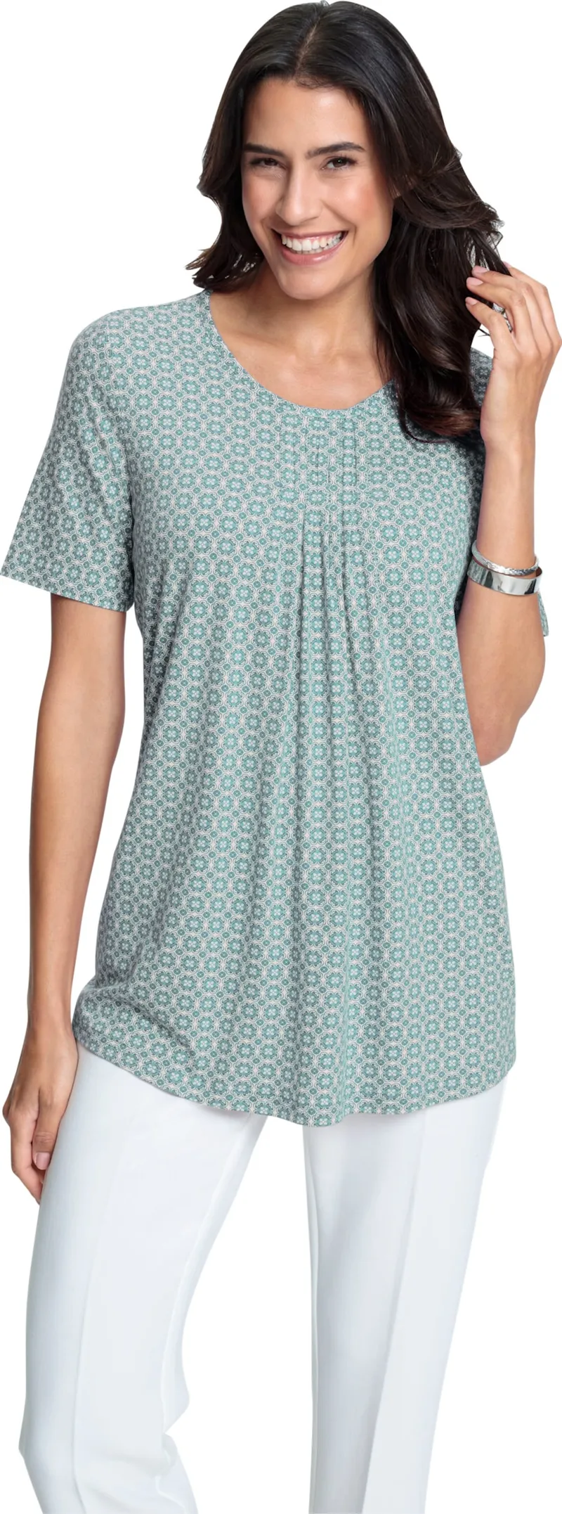 Witt Tunikashirt salbei-weiß-bedruckt, Salbei-weiß-bedruckt, – Produktbild 2 von 2