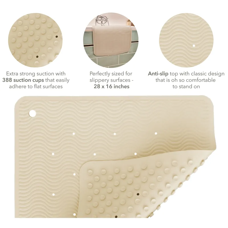 HEVEA HEVEA Duschmatte Wave sand 52,5 x 52,5 cm, Naturkautschuk – Produktbild 4 von 5