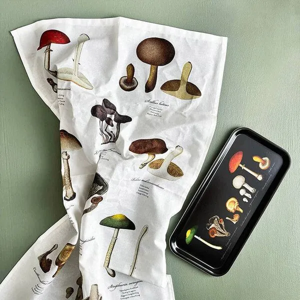Koustrup Koustrup Gartenmotiv-Geschirrtücher aus 100% Bio-Baumwolle, 48 x 70 cm, Mushrooms, – Produktbild 1 von 3