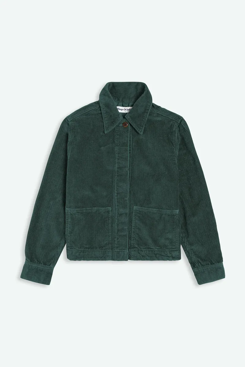 Kings Of Indigo Kings of Indigo Damen vegan Jacke Ota Cord Dunkelgrün, Dunkelgrün, – Produktbild 1 von 2