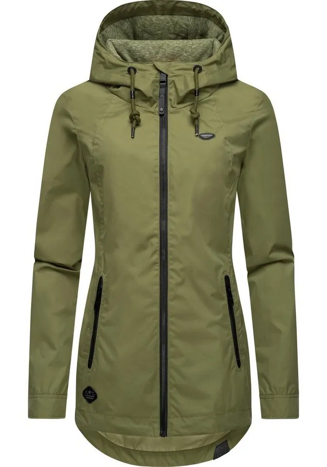 ragwear ragwear Outdoorjacke Zuzka stylische Übergangsjacke mit großer Kapuze, Gelb|grün, – Produktbild 2 von 4
