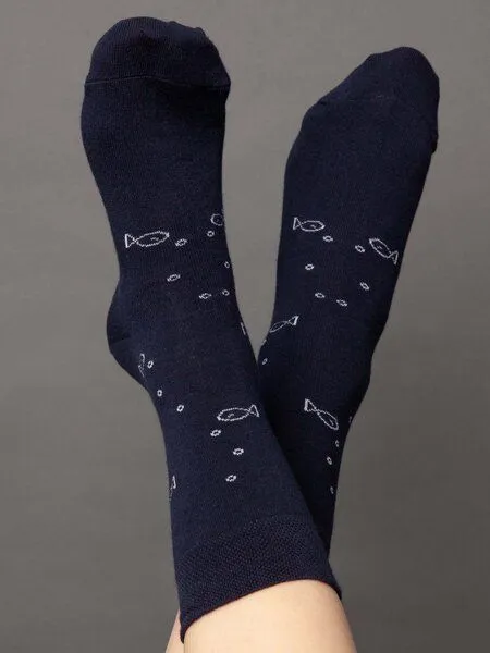 FellHerz FellHerz Socken mit Bio-Baumwolle Anker dunkelblau – Produktbild 3 von 4