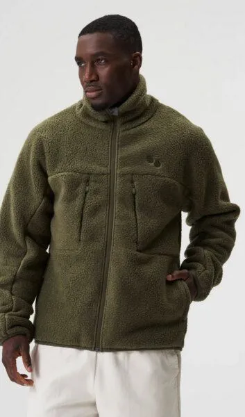 PINQPONQ pinqponq Fleece Jacket - Eternal Olive - Peat Black (Male), Olive, – Produktbild 2 von 4