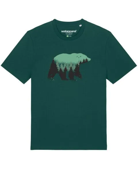 watapparel watapparel T-Shirt Unisex Waldbär, Glazed green, – Produktbild 1 von 3