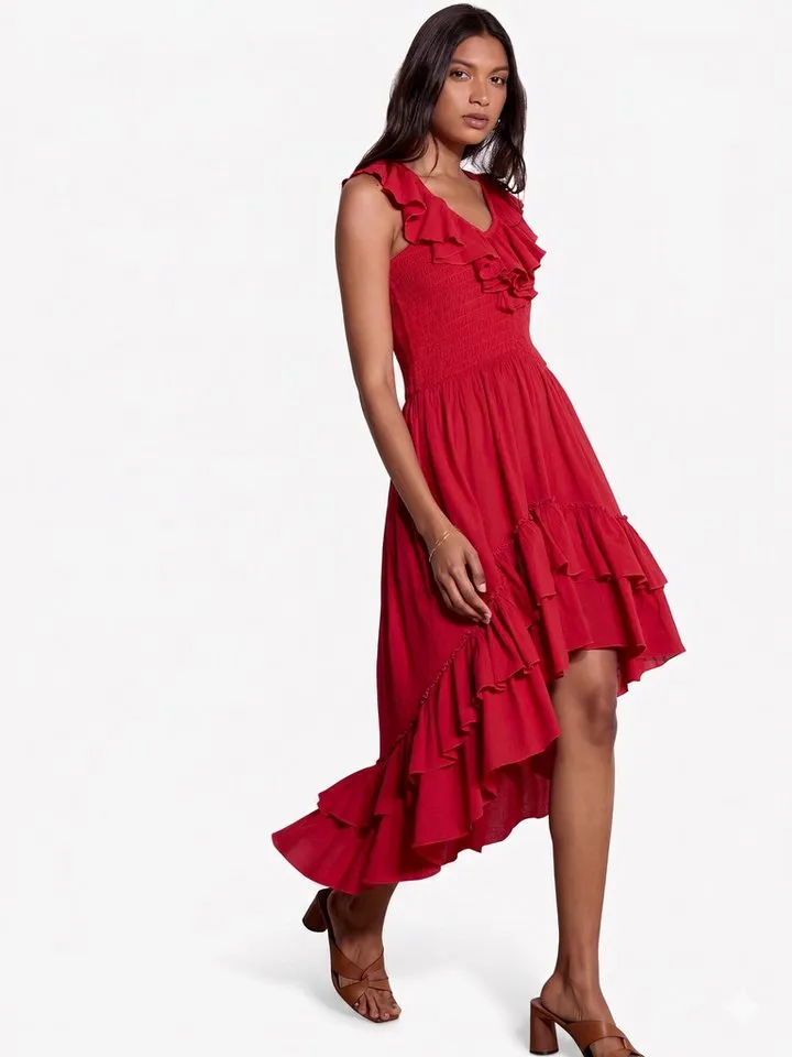 Apricot Apricot Midikleid Rüschen, Rot, – Produktbild 4 von 4