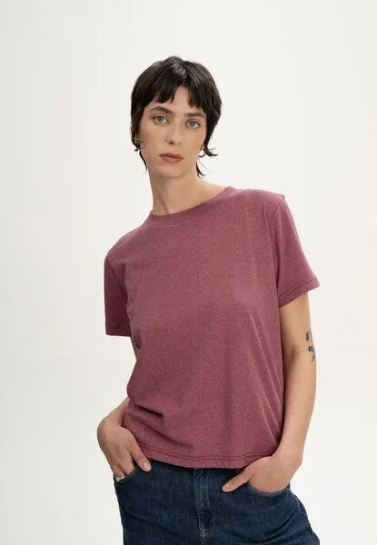 MELA MELA T-Shirt Style KHIRA aus 100% Bio-Baumwolle, Marmelade melange, – Produktbild 1 von 4