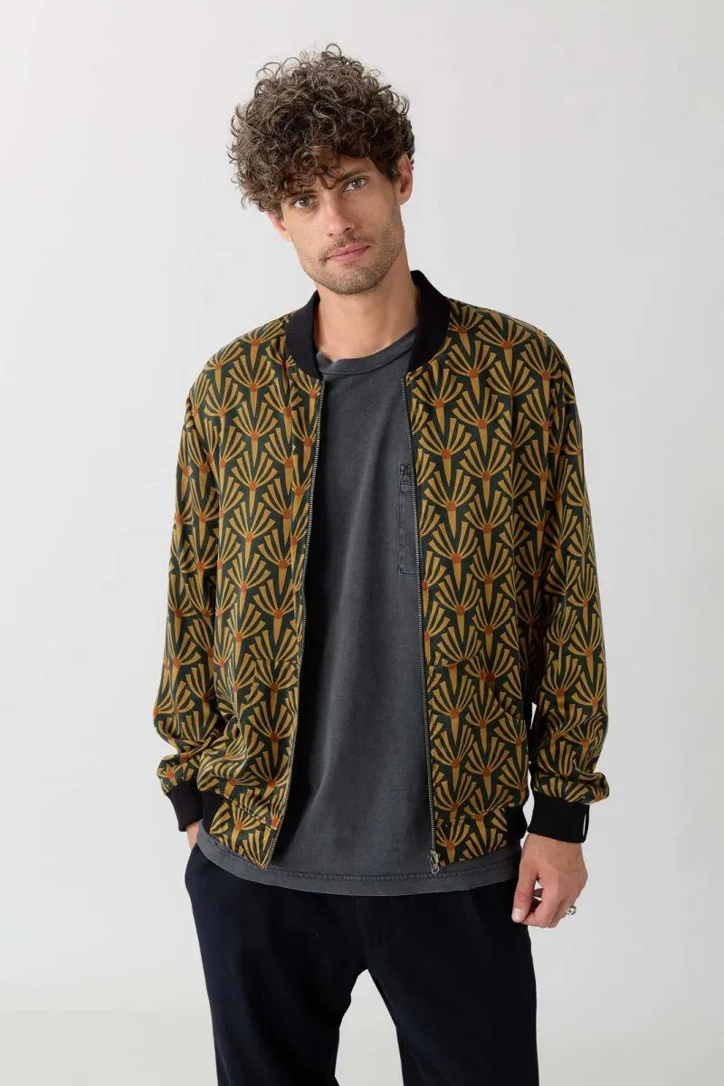 Yahmo Yahmo Herren vegan Jacke Bomber Reversible Laslo Artdeco/Schwarz, Schwarz, – Produktbild 2 von 2