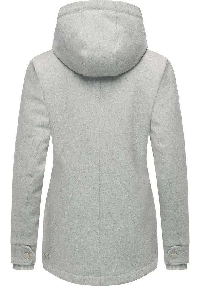 ragwear ragwear Winterjacke Monadde Felt YOUMODO Wasserfeste warme Jacke mit Kapuze, Schwarz, – Produktbild 4 von 5