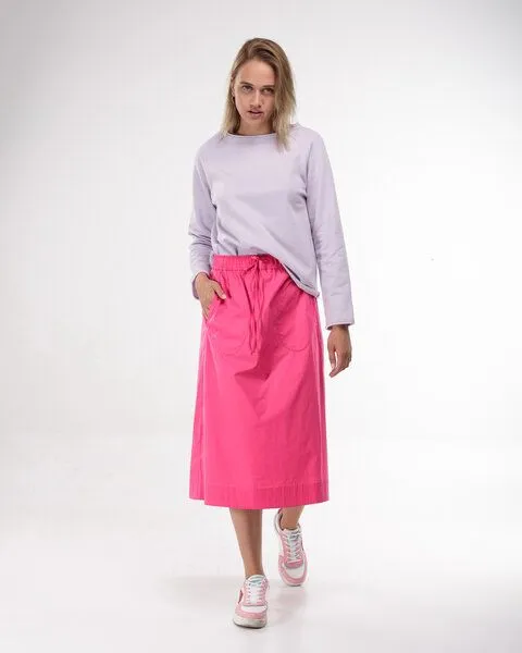 Alma & Lovis Alma & Lovis Sommerlicher Popeline-Rock im Midi-Style | Popeline Skirt, Pink, – Produktbild 2 von 4