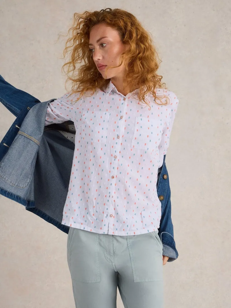 White Stuff Bluse Sophie aus Bio-Baumwolle - 48, Elfenbein multi, – Produktbild 1 von 4