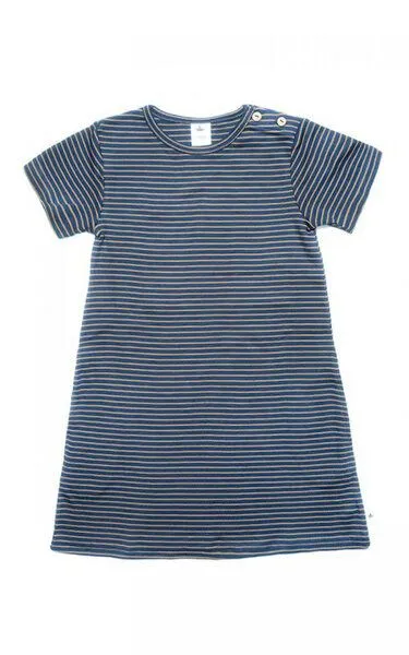 Leela Cotton Leela Cotton Baby Kinder Ringelkleid Sommerkleid Kleid Bio-Baumwolle 2621, Ingwer-indigo, – Produktbild 2 von 2